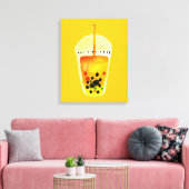 Boba Bubble theekunst illustratie Canvas Afdruk (Insitu (Woonkamer))