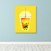 Boba Bubble theekunst illustratie Canvas Afdruk (Insitu (Houten vloer))
