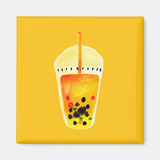 Boba Bubble theekunst illustratie Magneet (Voorkant)