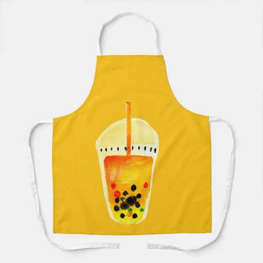 Boba Bubble theekunst illustratie Schort (Voorkant)
