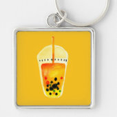 Boba Bubble theekunst illustratie Sleutelhanger (Voorkant)