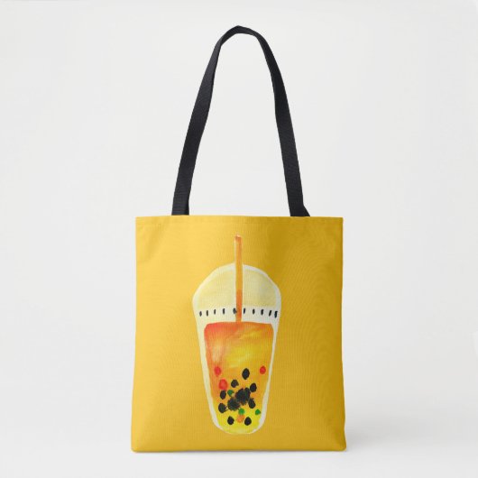 Boba Bubble theekunst illustratie Tote Bag (Voorkant)
