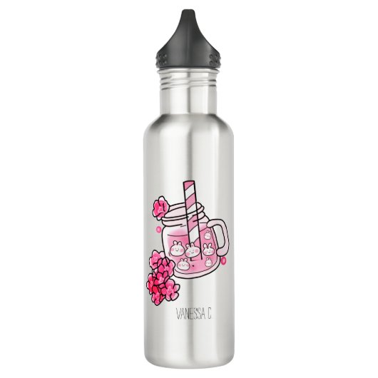 Boba Bunny Kawaii en schattige thee roze Waterfles (Links)