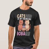 Boba Cat Boba Tea Cat T-shirt (Voorkant)