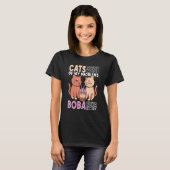 Boba Cat Boba Tea Cat T-shirt (Voorkant volledig)