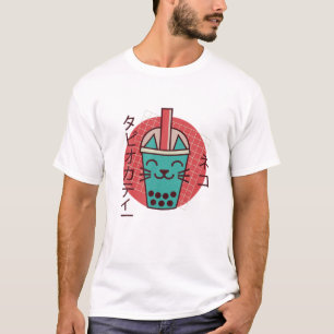 Boba Cat Drink Boba Kitten Kawaii T-shirt