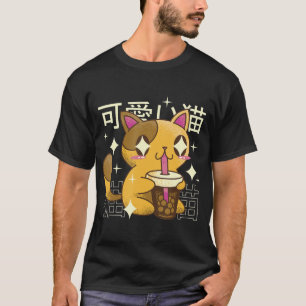 Boba Cat Kawaii Anime T-shirt