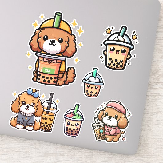 Boba Cavoodle Sticker (Detail)