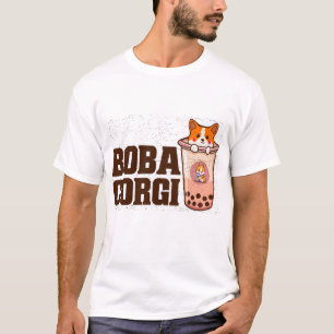 Boba Corgi Bubble Tea Kawaii Hondenliefhebber Cade T-shirt