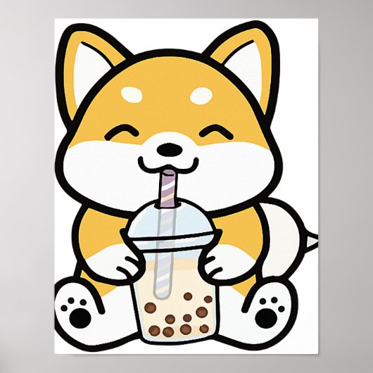 Boba Corgi, Corgi Boba, Boba Shiba, Shiba, Corgi Poster (Voorkant)