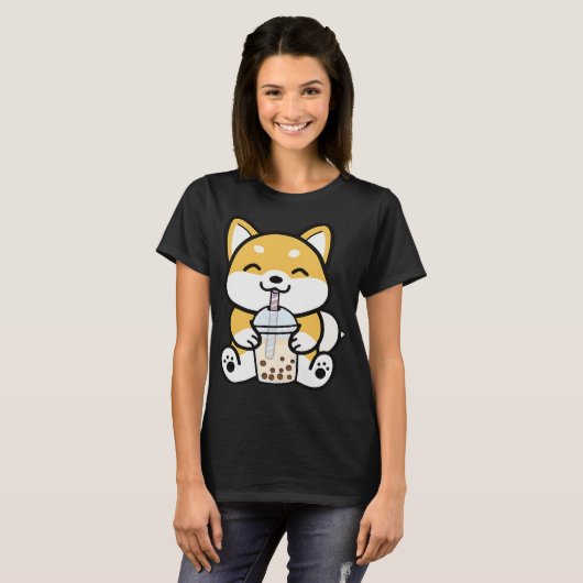 Boba Corgi | Melkthee | Corgi Lover T-shirt (Voorkant volledig)