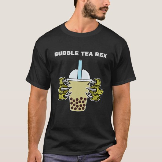 Boba Dinosaur Claw Bubble Tea Rex T-shirt (Voorkant)