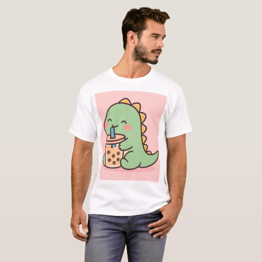 Boba Dinosaur Meme T-shirt (Voorkant volledig)
