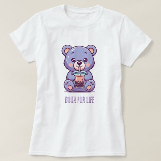 Boba-drink paarse beer t-shirt (Design voorkant)