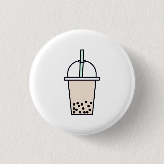 Boba Drink Pin Ronde Button 3,2 Cm (Voorkant)