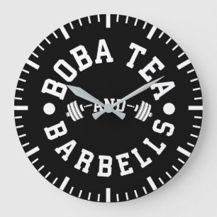 Boba en Barbels - Funny Bubble Tea Workout Grote Klok