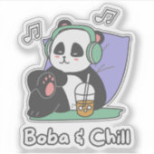 Boba en Chill, Bubble Tea Boba Kawaii Sticker (Voorkant)