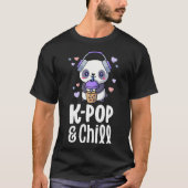 Boba en KPop Kawaii Panda Bubble Tea KPop falken T-shirt (Voorkant)