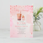 Boba & Flessen Baby is Brouwen Bubble Tea Shower Kaart (Staand voorkant)