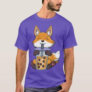 Boba Fox Drink Bubble Tea Kawaii Japans Boba T-shirt