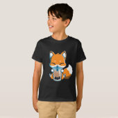 Boba Fox Drink Cute Kawaii Japanse Foxy Anime T-shirt (Voorkant volledig)