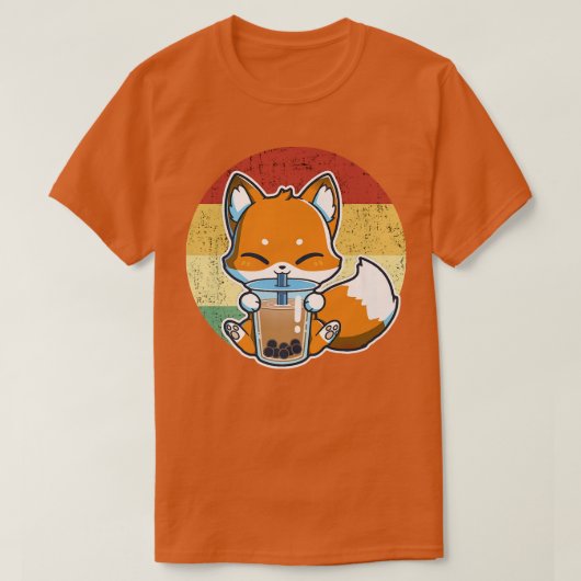 Boba Fox Drink Kawaii T-shirt (Design voorkant)