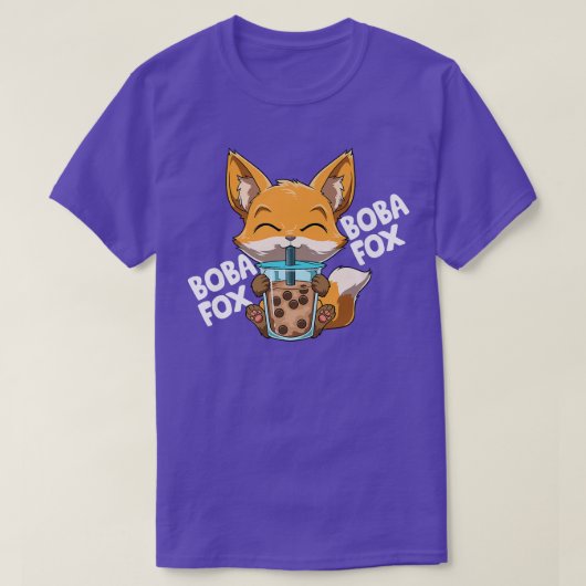 Boba Fox Funny Kawaii Bubble Tea  122 T-shirt (Design voorkant)