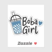 Boba Girl Cute Tea Lovers Novelty Sticker (Vel)