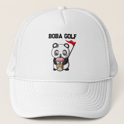 Boba Golf | Melk Thee | Bubble Golf | Golfer Trucker Pet (Voorkant)