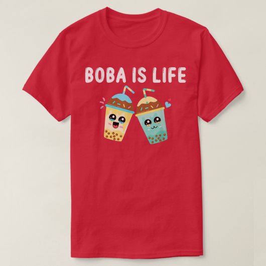 Boba is het leven Funny Kawaii Bubble Milk Bubble T-shirt (Design voorkant)
