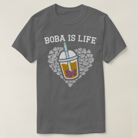 Boba is levensbellentheek Drink Tapioca T-shirt (Design voorkant)