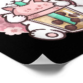 Boba Kat Boba Thee Bubble Thee Kawaii Anime Kat Ka Poster (Hoek)