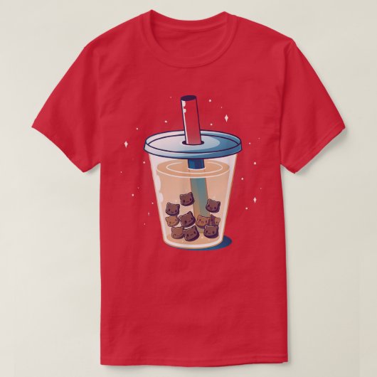 Boba Katten Anime Cats Boba Tea Bubble Japans K T-shirt (Design voorkant)