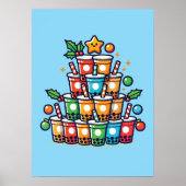 Boba Kerstboom - Funny Bubble Tea Holiday Poster (Voorkant)