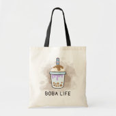 Boba Life | Boba Tea Gepersonaliseerde Canvas tas (Voorkant)