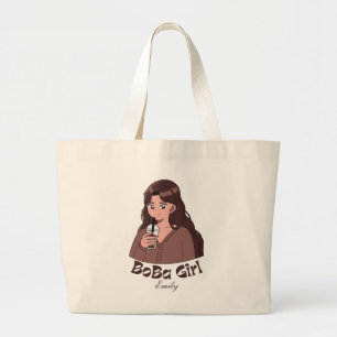 Boba Meisje, boba thee bubble thee Grote Tote Bag