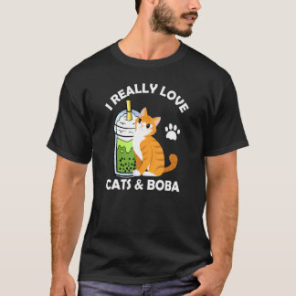 Boba Melk Thee Ik Houd Echt Van Katten & Boba Tien T-shirt