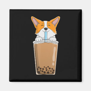 Boba Melk Thee Kawaii Corgi Puppy Japanse Anime St Magneet