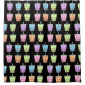 Boba Melk Thee Smaken Douchegordijn (Voorkant)