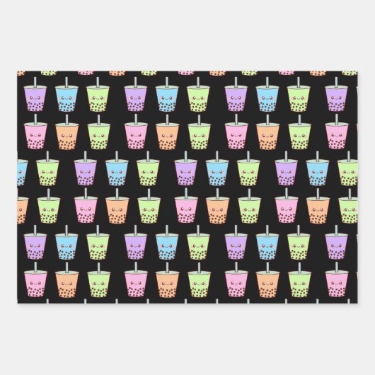 Boba Melk Thee Smaken Inpakpapier Vel (Voorkant)