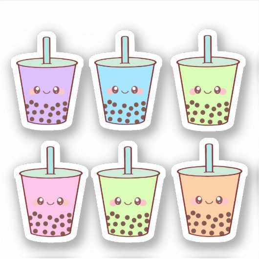 Boba Melk Thee Smaken Sticker (Voorkant)