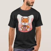 Boba Milk and Corgi Dog T-shirt (Voorkant)