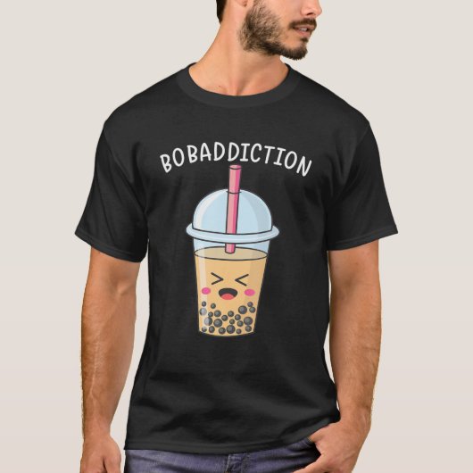 Boba Milk Tea Addiction Funny Bubble Tea Lover MM T-shirt (Voorkant)