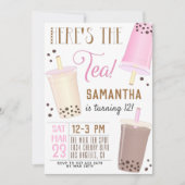 Boba Milk Tea Birthday Invitation Kaart (Voorkant)
