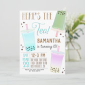 Boba Milk Tea Birthday Invitation Kaart (Staand voorkant)