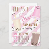 Boba Milk Tea Birthday Invitation Kaart (Voorkant / Achterkant)