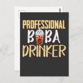 Boba Milk Tea Drinker Kawaii Cute Bubble Tea Briefkaart (Voorkant / Achterkant)