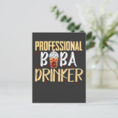 Boba Milk Tea Drinker Kawaii Schattige Bubble Tea Briefkaart (Staand voorkant)