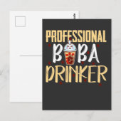Boba Milk Tea Drinker Kawaii Schattige Bubble Tea Briefkaart (Voorkant / Achterkant)