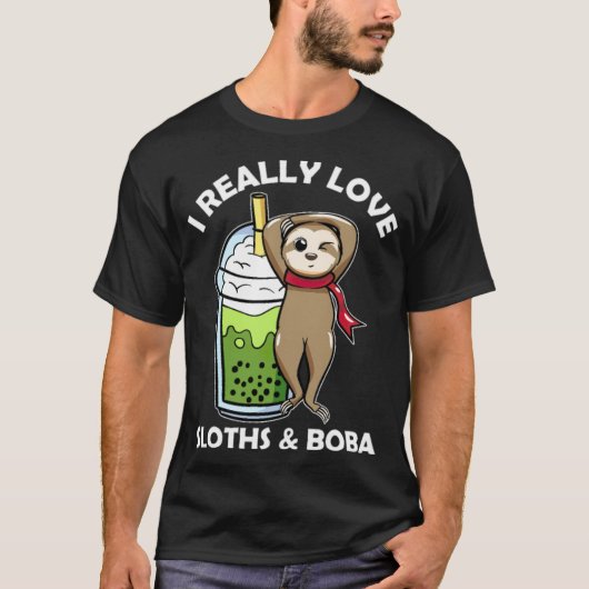 Boba Milk Tea I Love Sloths Boba penelope T-shirt (Voorkant)